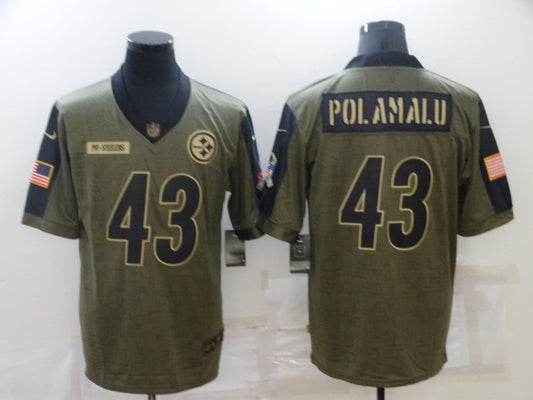Men's Pittsburgh Steelers Troy Polamalu #43 Brown Game Jersey1