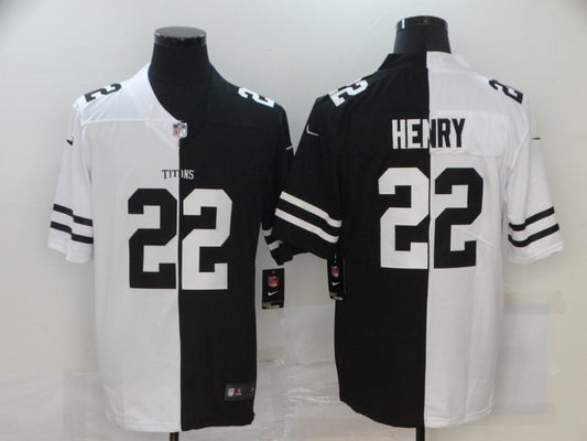 Men's Tennessee Titans Derrick Henry #22 Black/White Game Jersey1