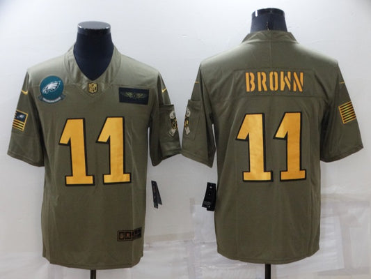 Men's Philadelphia Eagles A.J. Brown #11 Brown Player Jersey1