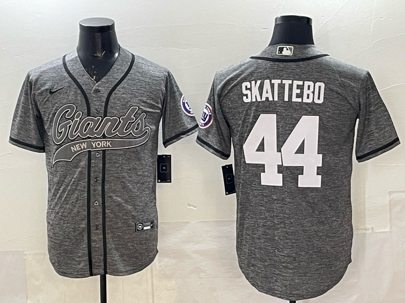 Men's New York Giants Cam Skattebo #44 Grey Player Jersey