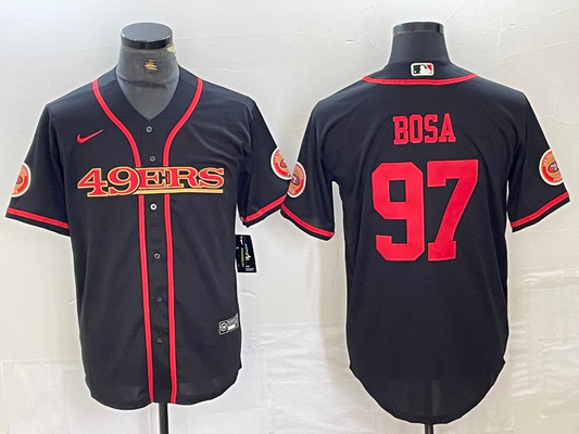 Men's San Francisco 49ers Nick Bosa #97 Black Joint Edition Player Jersey1