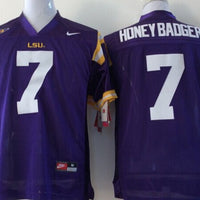 Men's LSU Tigers Honey Badger #7 Purple Player Game Jersey