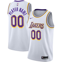 Men's Los Angeles Lakers White 2020/21 Swingman Custom Jersey1 - Association Edition