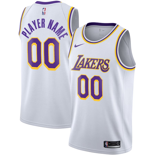 Men's Los Angeles Lakers White 2020/21 Swingman Custom Jersey1 - Association Edition