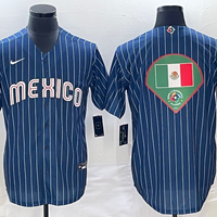 Men's 2023 World Baseball Classic Mexico Navy Player Jersey1