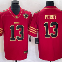 Men's San Francisco 49ers Brock Purdy #13 Red 75th Anniversary Game Jersey1