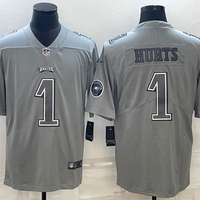 Men's Philadelphia Eagles Jalen Hurts #1 Gray Atmosphere Fashion Game Jersey1