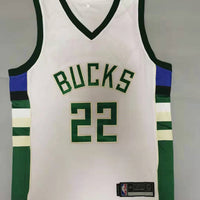 Men's Milwaukee Bucks Khris Middleton Fanatics Branded White Fast Break Jersey1