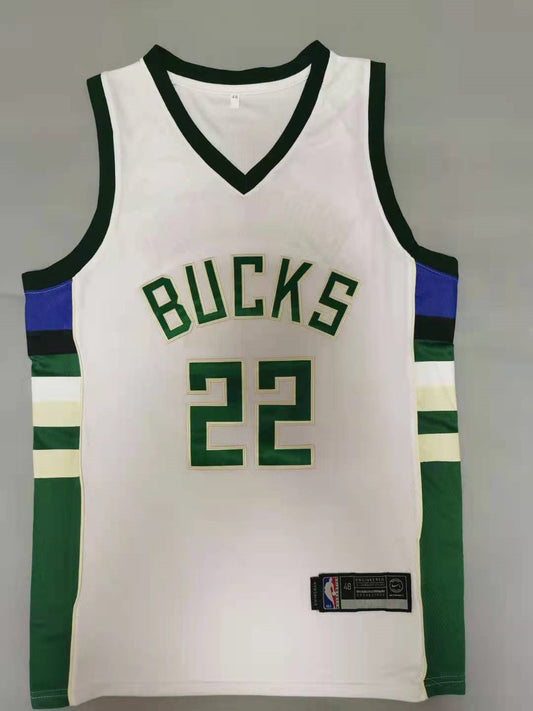 Men's Milwaukee Bucks Khris Middleton Fanatics Branded White Fast Break Jersey1