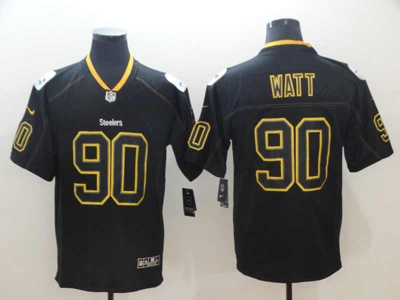 Men's Pittsburgh Steelers T.J. Watt #90 Black Alternate Game Jersey1