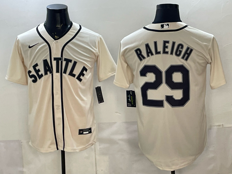Men's Seattle Mariners Cal Raleigh #29 Cream Limited Player Jersey