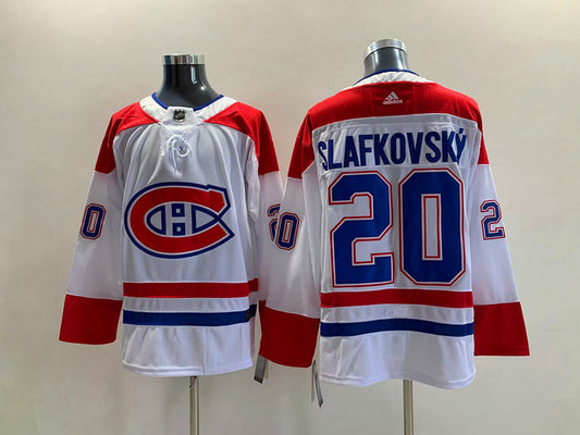 Men's Montreal Canadiens Juraj Slafkovsky #20 White Player Jersey1