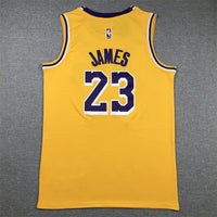 Men's Los Angeles Lakers LeBron James NBA #23 Yellow Swingman Jersey1