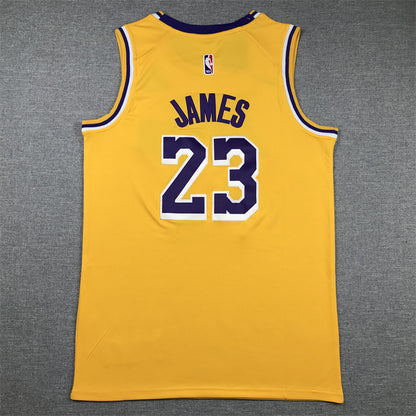 Men's Los Angeles Lakers LeBron James NBA #23 Yellow Swingman Jersey1