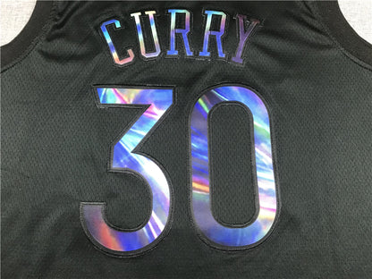 Men's Golden State Warriors Stephen Curry #30 NBA Black Fast Break Replica Jersey1