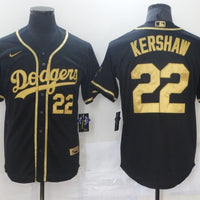 Men's Los Angeles Dodgers Clayton Kershaw #22 Black Authentic Game Jersey1
