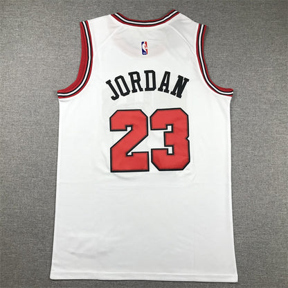 Men's Chicago Bulls Michael Jordan #23 White Fast Break Replica Player Jersey1