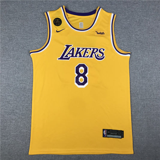 Men's Los Angeles Lakers Kobe Bryant #8-24 Yellow Swingman Player Jersey1