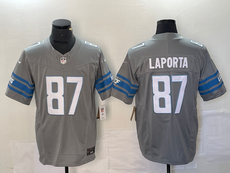 Sam LaPorta #87 Detroit Lions Gray Game Jersey - JerseysFreak