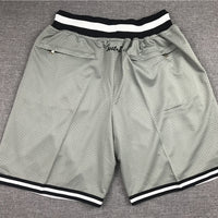 Men's Brooklyn Nets Gray Basketball Retro Shorts1