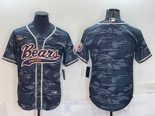 Men's Chicago Bears Grey Camouflage Blank Jersey1