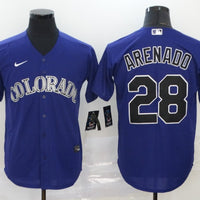 Men's Colorado Rockies Nolan Arenado #28 Purple Replica Baseball Jersey1