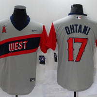 Men's Los Angeles Angels Shohei Ohtani #17 Gray Printed Player Jersey1