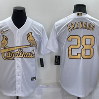 Men's St. Louis Cardinals Nolan Arenado #28 White Replica Player Jersey1