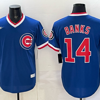 Men's Chicago Cubs Ernie Banks #14 Royal Throwback Cooperstown Collection Limited Jersey