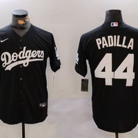 Men's Los Angeles Dodgers Vicente Padilla #44 Black Player Jersey1