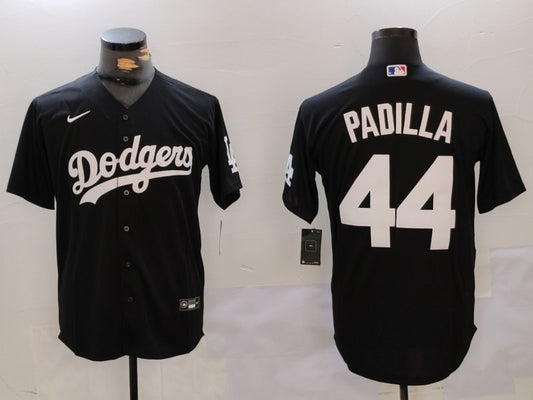 Men's Los Angeles Dodgers Vicente Padilla #44 Black Player Jersey1
