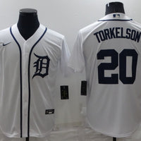 Men's Detroit Tigers Spencer Torkelson #20 White Replica Baseball Jersey1