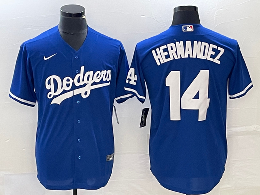 Men's Los Angeles Dodgers Enrique Hernandez #14 Blue Replica Baseball Jersey1