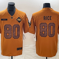Men's San Francisco 49ers Jerry Rice #80 Brown 2023 Salute To Service Retired Player Limited Jersey1