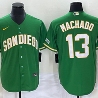 Men's San Diego Padres Manny Machado #13 Green Replica Player Jersey1