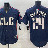 Men's Cleveland Guardians Chase DeLauter #24 Navy City Connect Limited Player Jersey