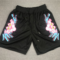 Men's Miami Heat Pink Panther Black Basketball Shorts1