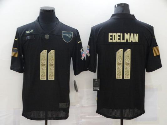 Men's New England Patriots #11 Julian Edelman Black Game Player Jersey1