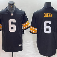 Men's Pittsburgh Steelers Patrick Queen #6 Black Player Game Jersey1
