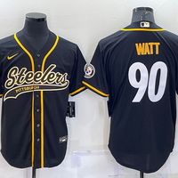 Men's Pittsburgh Steelers T.J. Watt #90 Black Game Jersey1 Joint edition