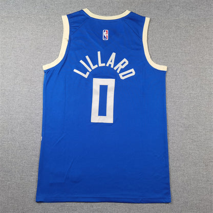 Men's Milwaukee Bucks Damian Lillard #0 Royal 2024/25 Swingman Player Jersey1 - City Edition