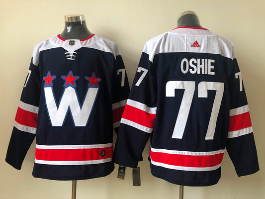 Men's Washington Capitals TJ Oshie #77 Navy Breakaway Player Jersey1