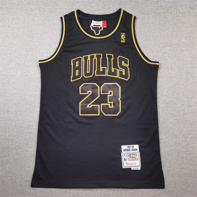 Men's Chicago Bulls Michael Jordan #23 Black 1997/98 Hardwood Classics Swingman Jersey1