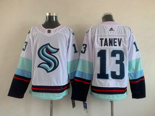 Men's Seattle Kraken Brandon Tanev #13 White Home Breakaway Player Jersey1