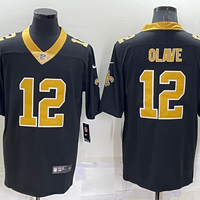 Men's New Orleans Saints Chris Olave #12 Black Game Jersey1