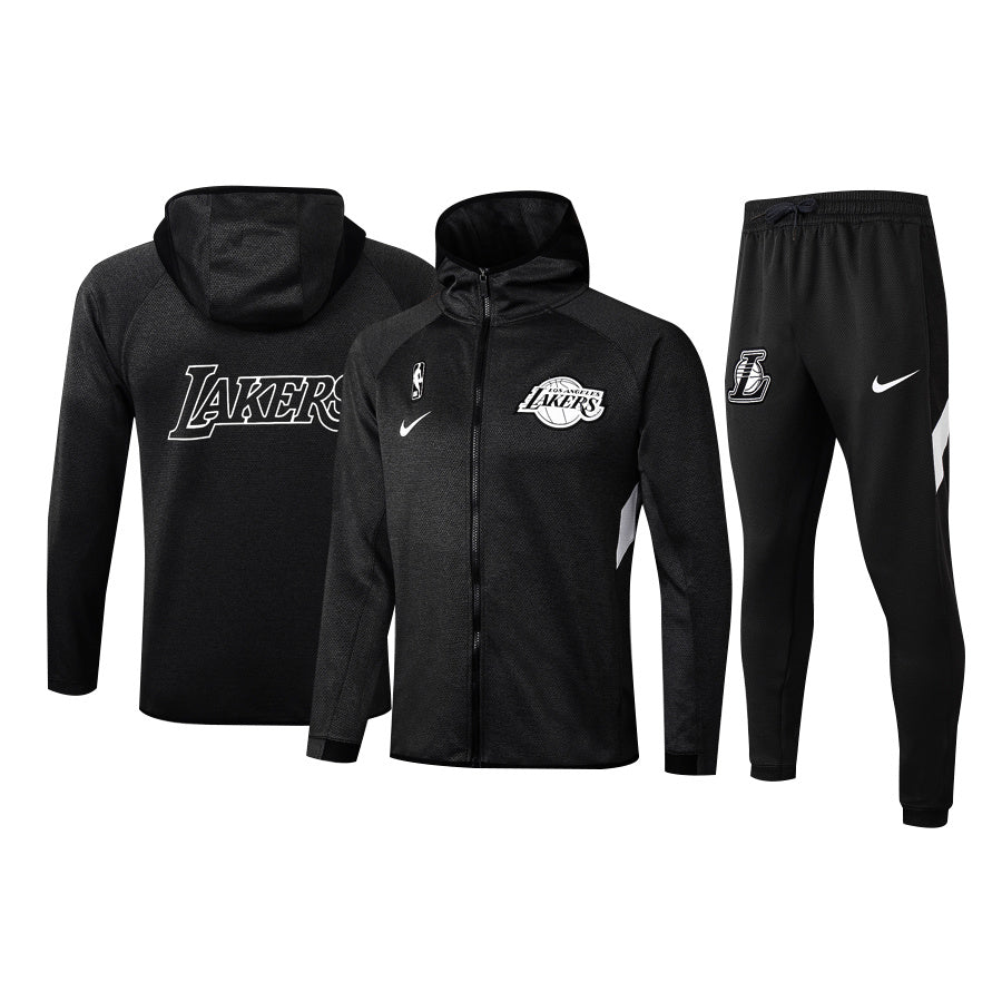Men's Los Angeles Lakers Black 2019/20 Showtime Full-Zip Therma Flex Performance Hoodie