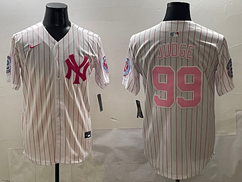 Men's New York Yankees Aaron Judge #99 White Team Player Jersey