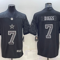 Men's Dallas Cowboys Trevon Diggs #7 Black RFLCTV Limited Jersey1