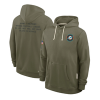 Men's Miami Dolphins Olive 2025 Salute to Service Sideline Standard Issue Dri-FIT Hoodie