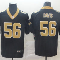 Men's New Orleans Saints Demario Davis #56 Black Game Jersey1